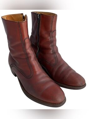 Handmade Brown Leather Side Zipper Ankle Boots #232/3065 Men’s Size 10.5 D